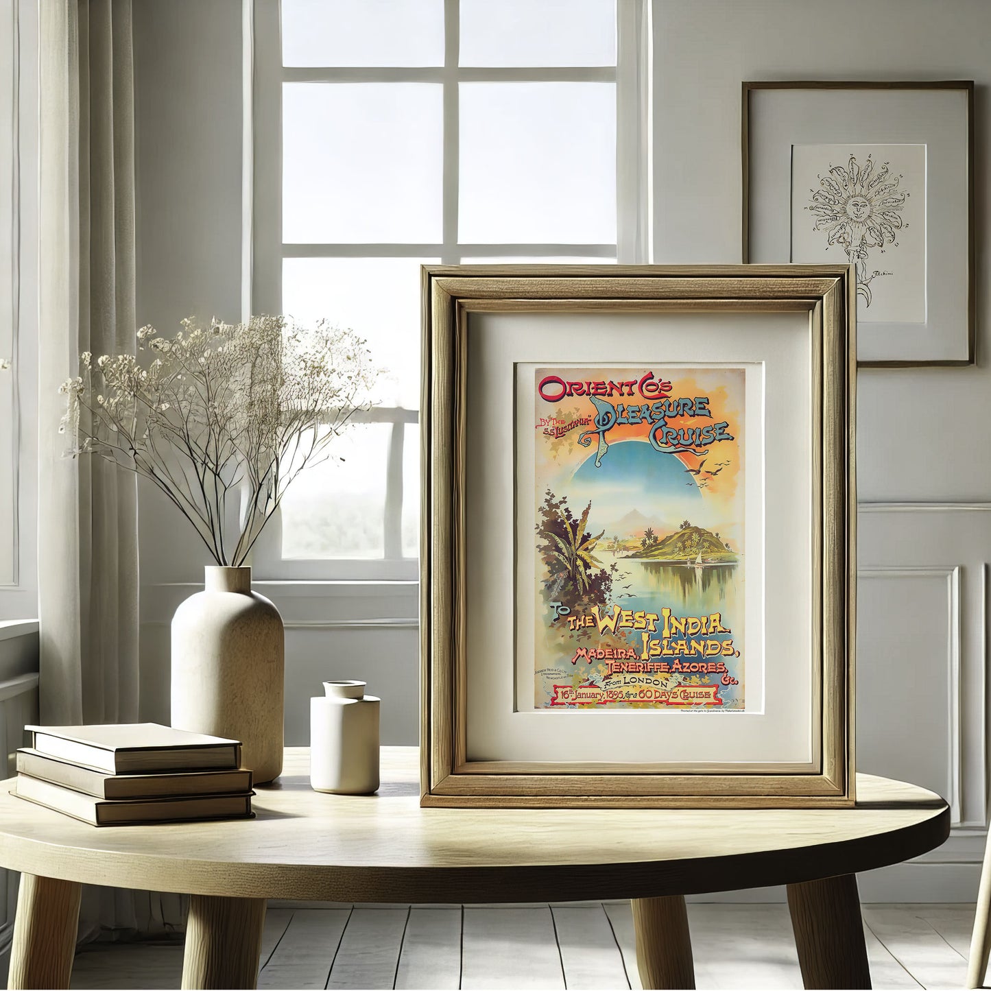 Vintage 1895 Orient Co.'s Pleasure Cruise Poster - SS Lusitania to Exotic Destinations