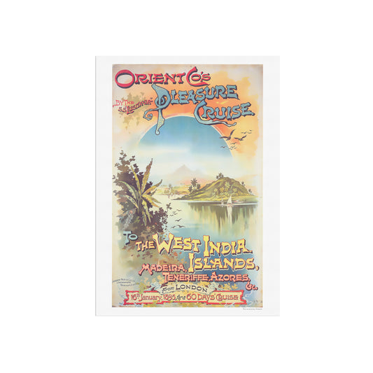 Vintage 1895 Orient Co.'s Pleasure Cruise Poster - SS Lusitania to Exotic Destinations