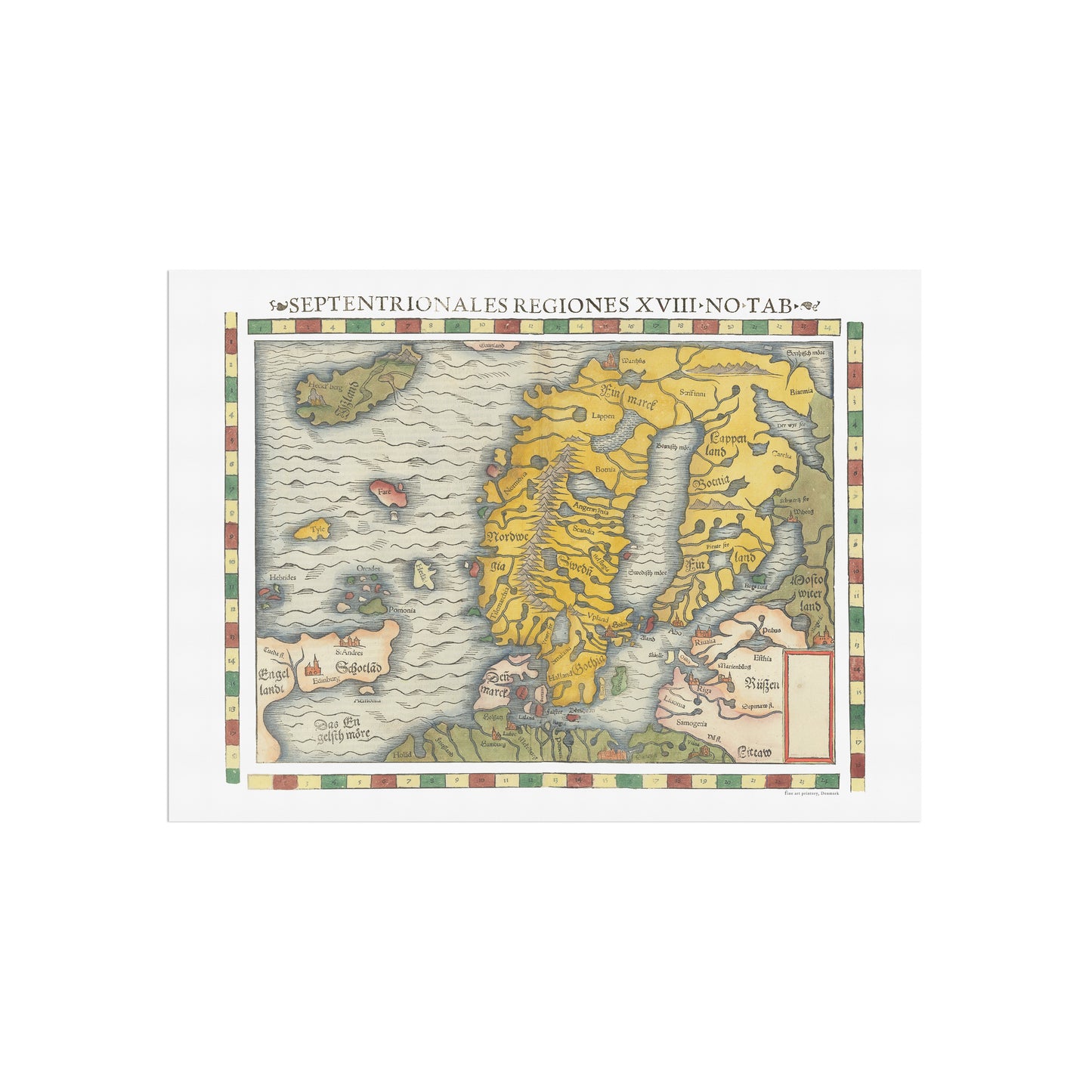 Septentrionales Regiones, map of Scandinavia