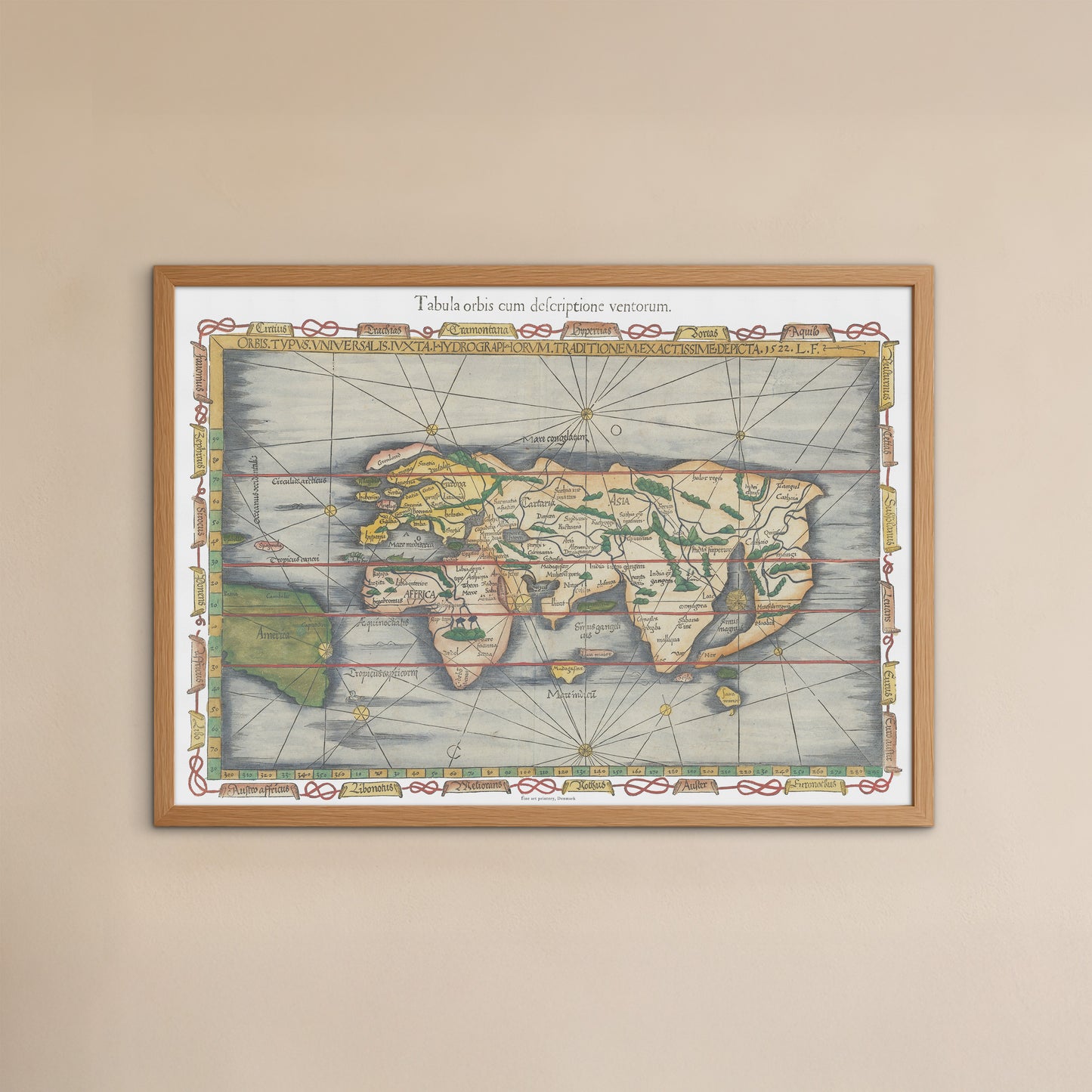 Tabula orbis, World Map by Lorenz Fries