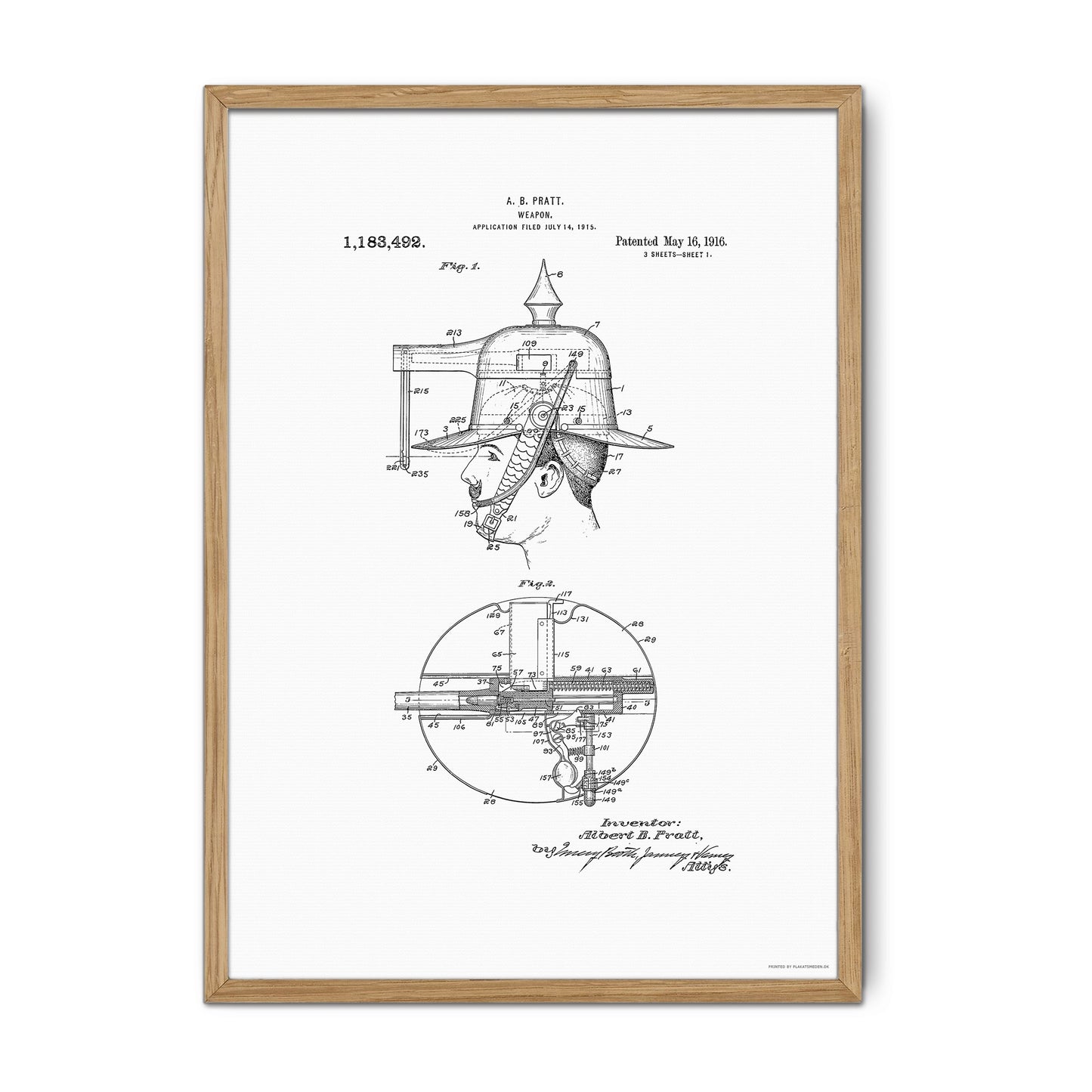 Patenttegning af Pistol-hat (1915) – US1183492A