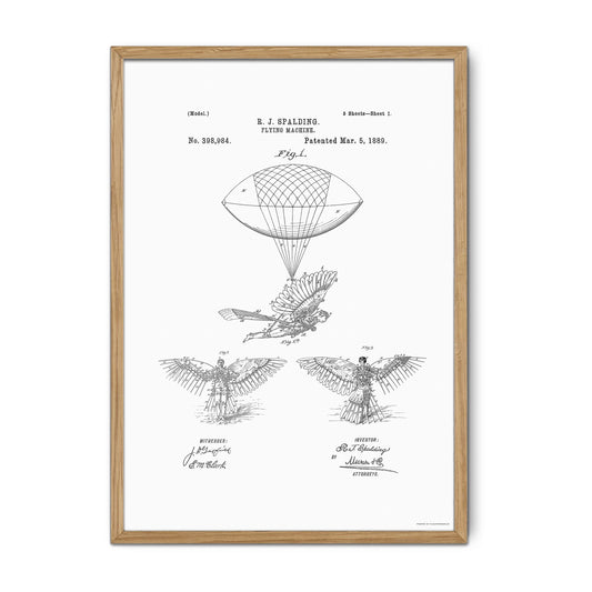 Patenttegning af Flyvemaskine (1889) – US398984A