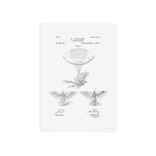 Patenttegning af Flyvemaskine (1889) – US398984A