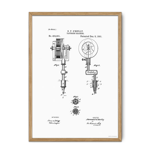 Patenttegning af Tatoveringsmaskine (1891) – US464801A