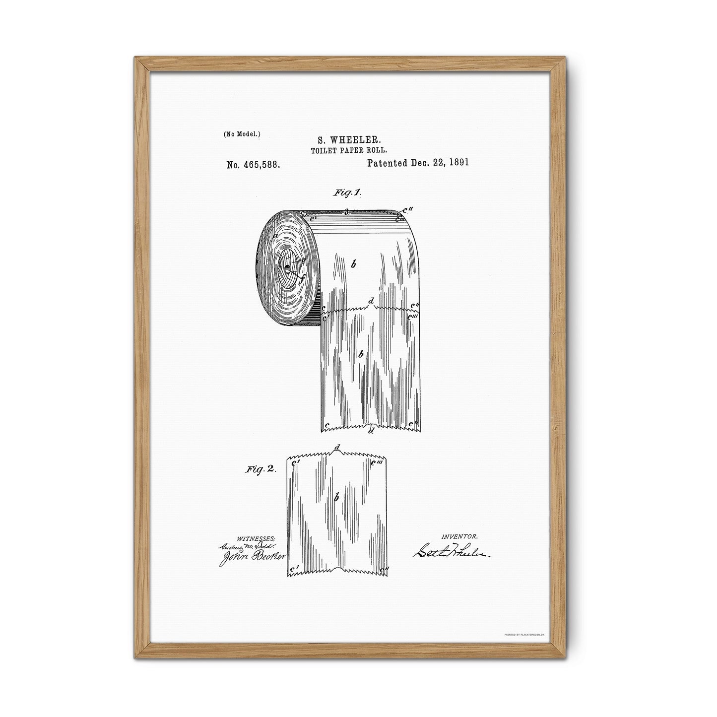 Patenttegning af Toiletpapirrulle (1891) – US465588A