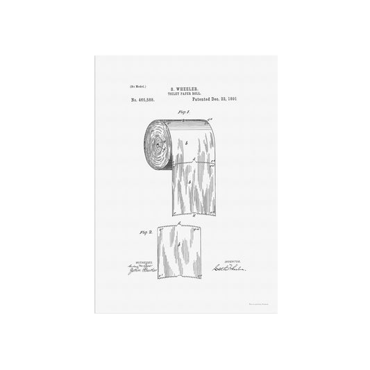 Patenttegning af Toiletpapirrulle (1891) – US465588A