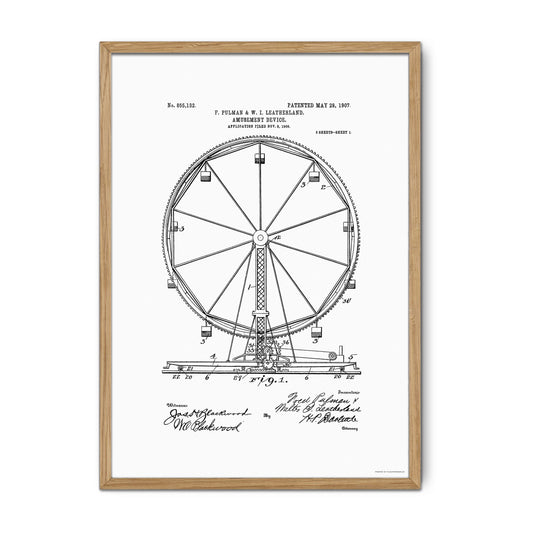 Patenttegning af Pariserhjul (1906) – US855132A