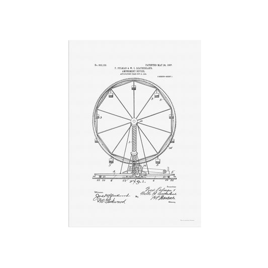 Patenttegning af Pariserhjul (1906) – US855132A