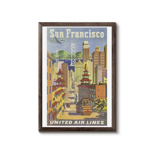 San Francisco, United Air lines - Rejseplakat