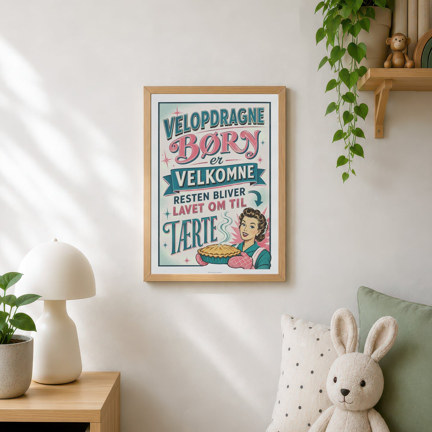 Sjov retro plakat | Velopdragne børn er velkomne - resten bliver lavet om til tærte