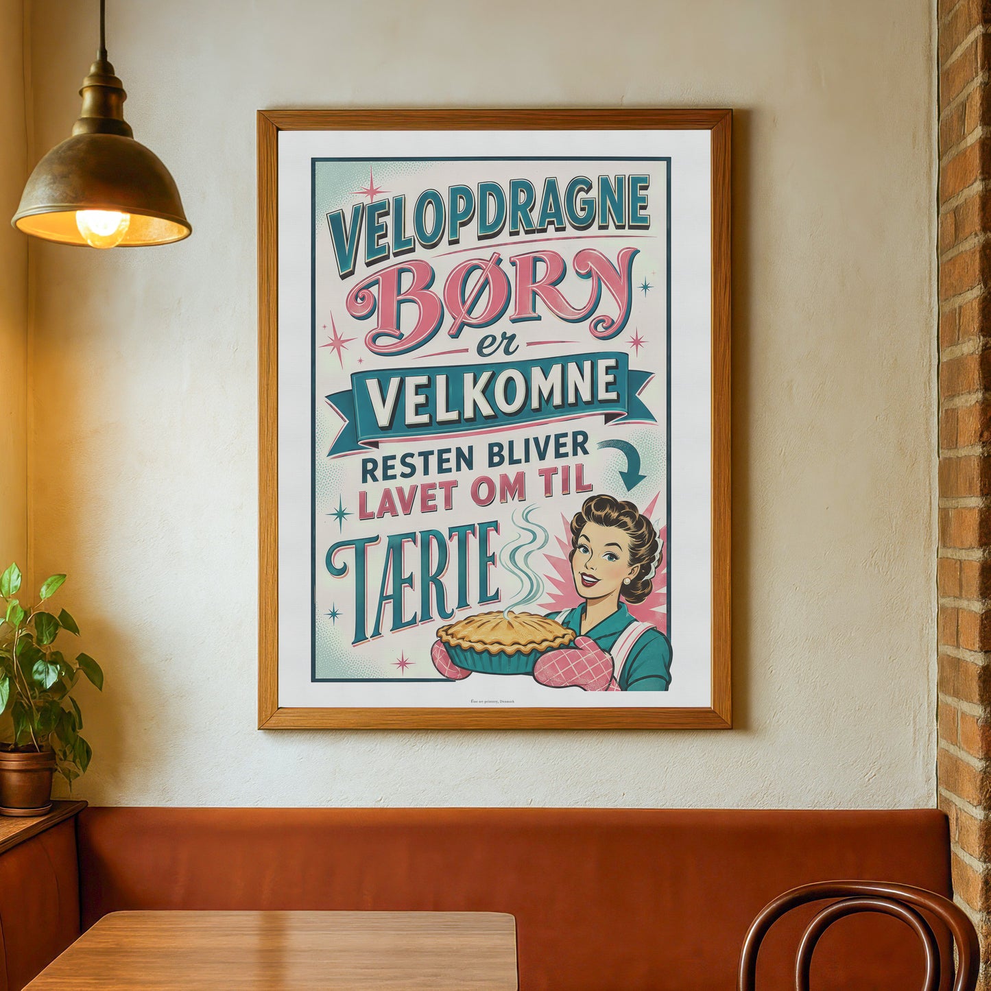 Sjov retro plakat | Velopdragne børn er velkomne - resten bliver lavet om til tærte