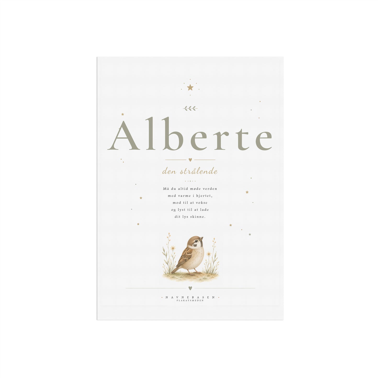 Alberte | Navneprint med dyr