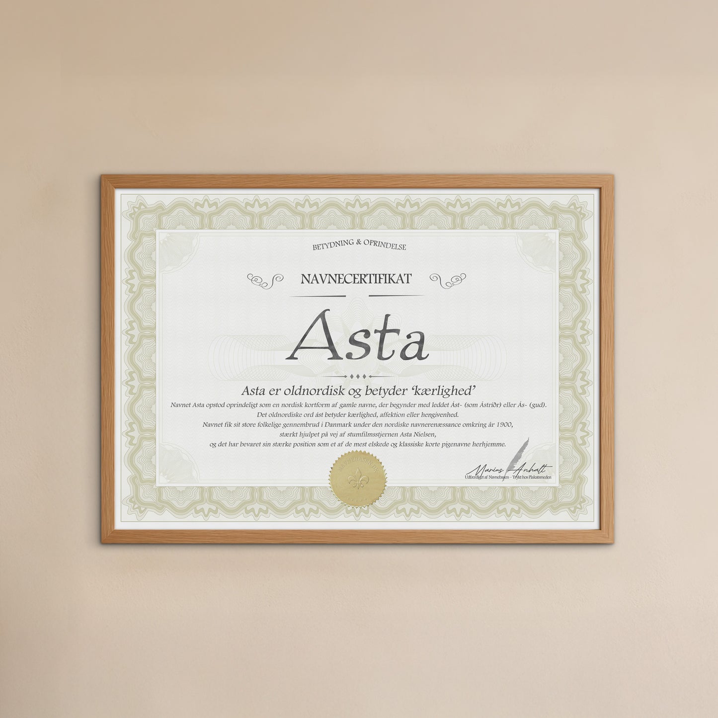Hvad betyder Asta | Navnecertifikat med Betydning & Oprindelse