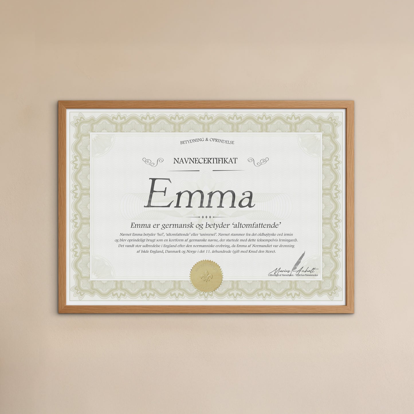 Hvad betyder Emma | Navnecertifikat med Betydning & Oprindelse