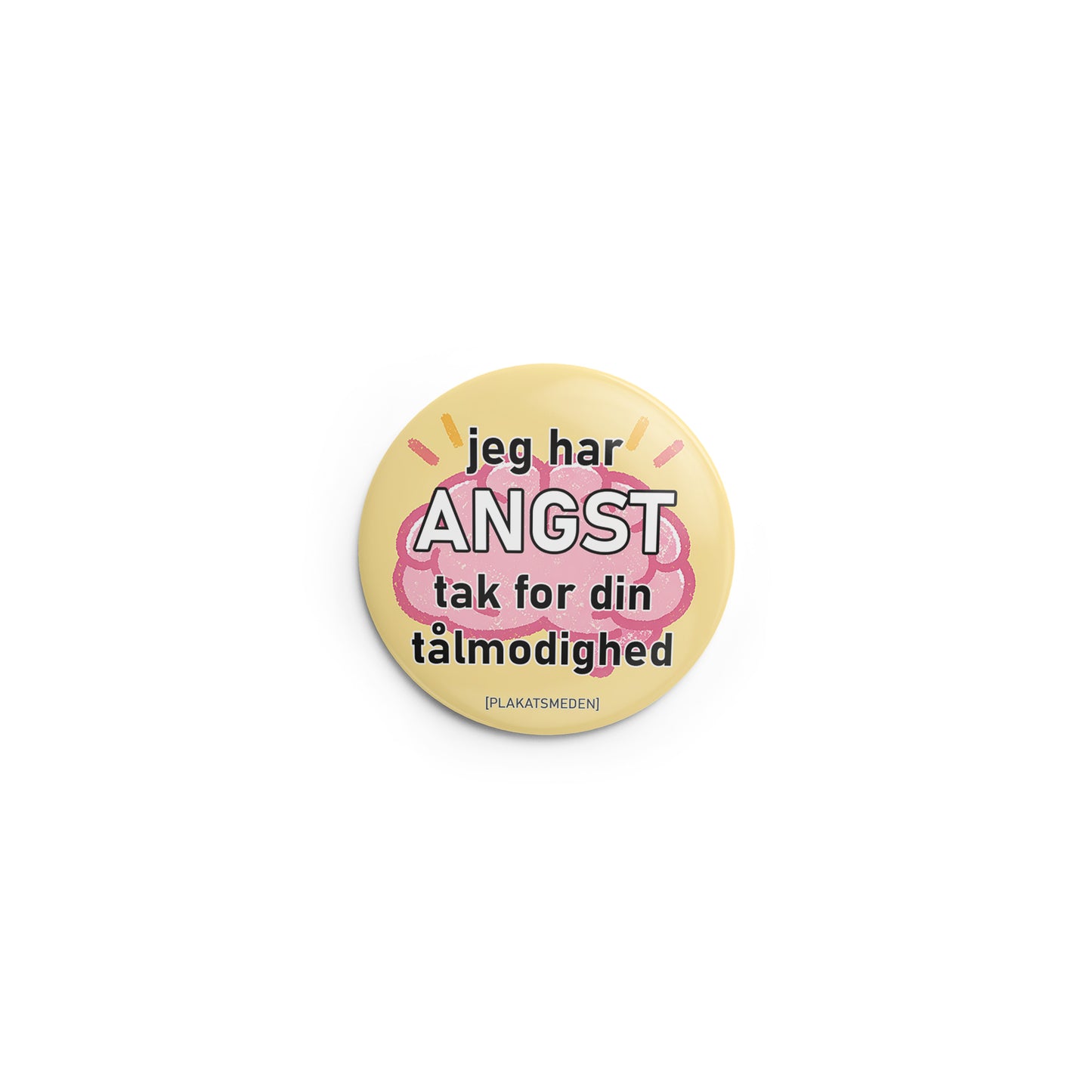 Angst Badge: "Jeg har angst – tak for din tålmodighed"
