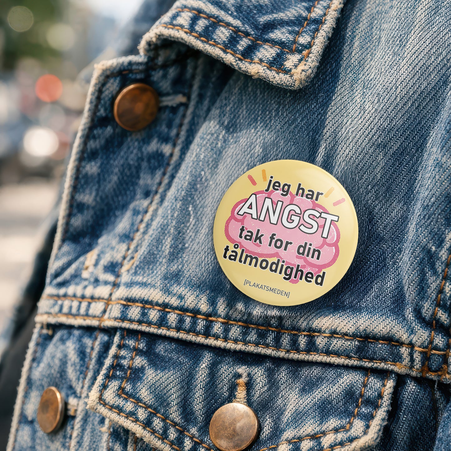 Angst Badge: "Jeg har angst – tak for din tålmodighed"
