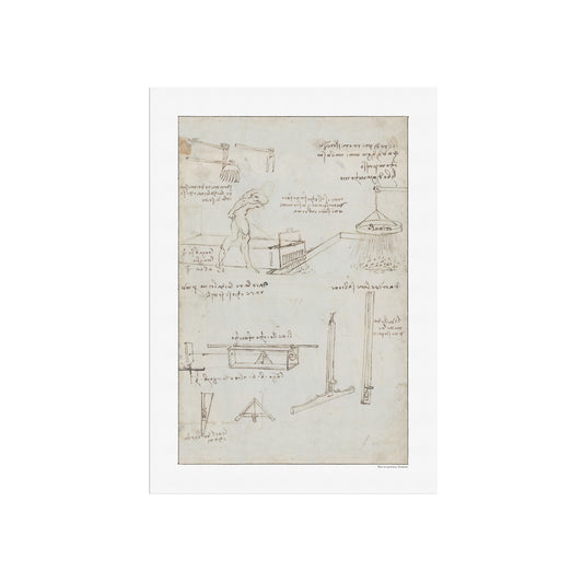 Leonardo da Vinci's Machine Diagrams & Tools for Mixing Mortar