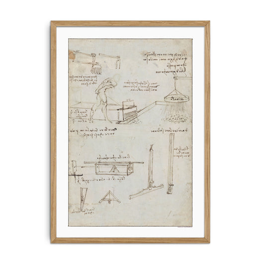 Leonardo da Vinci's Machine Diagrams & Tools for Mixing Mortar