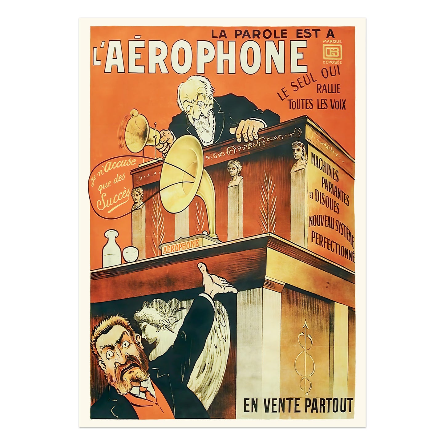 l'Aérophone - Fransk reklame plakat for Gramofon/fonograf